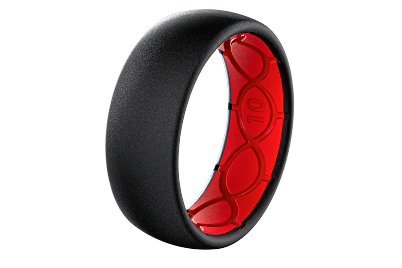 Solid Midnight Black &amp; Raspberry Red Ring