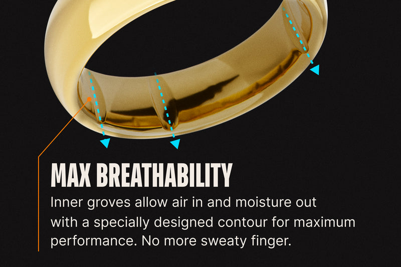 Groove Ring® Tungsten 6mm - 24k Gold