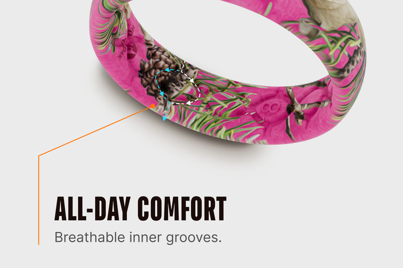 Mossy Oak Country Roots - Hot Pink Camo Thin Ring
