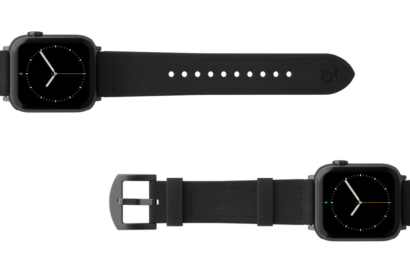 Vulcan Obsidian - Black Apple Leather Watch Band